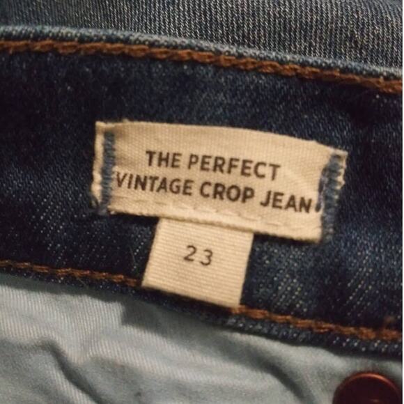 Madewell Medium Wash The Perfect Vintage Crop Jeans Hi Rise Sz 23 - Picture 6 of 8